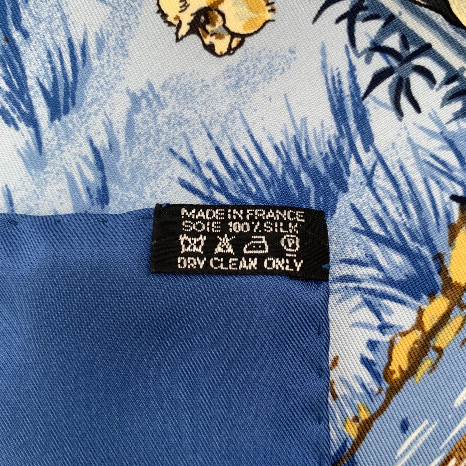 Hermes Carre 90 la Treve de L Eau Water Truce Scarf Silk Blue Multicolor — view 8