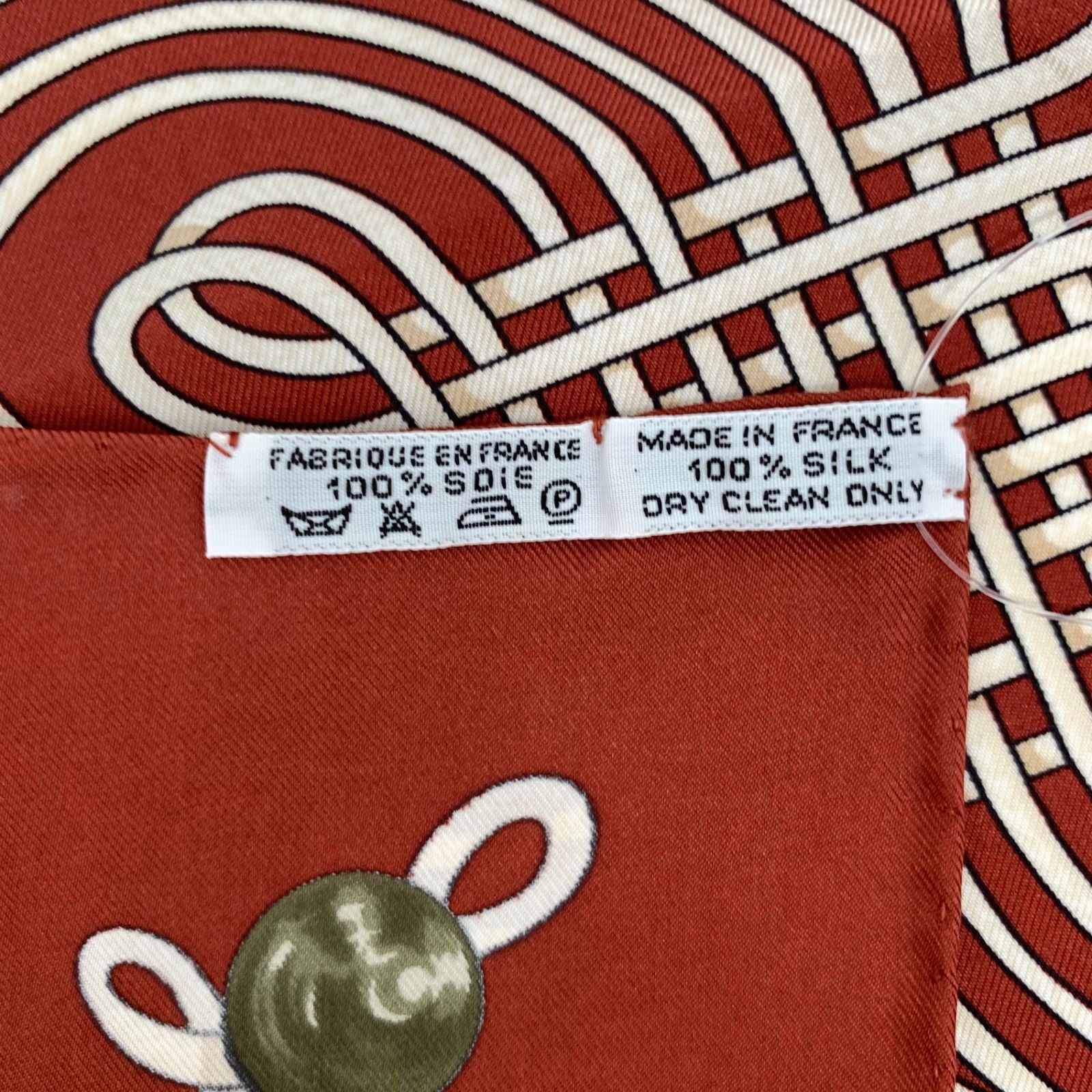 Hermes Carre 90 Brandebourgs Red Yellow Scarf Silk — view 7