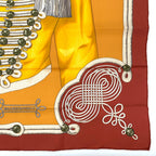 Hermes Carre 90 Brandebourgs Red Yellow Scarf Silk — view 4