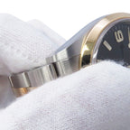 Rolex Explorer SS 18k Yellow Gold Roulette Watch Black Dial — view 5