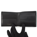 Saint Laurent Paris Bifold Wallet Cassandra with Coin Purse Leather Black — view 4