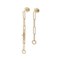 Hermes Earrings Kelly Chaine 18k Yellow Gold Asymmetric