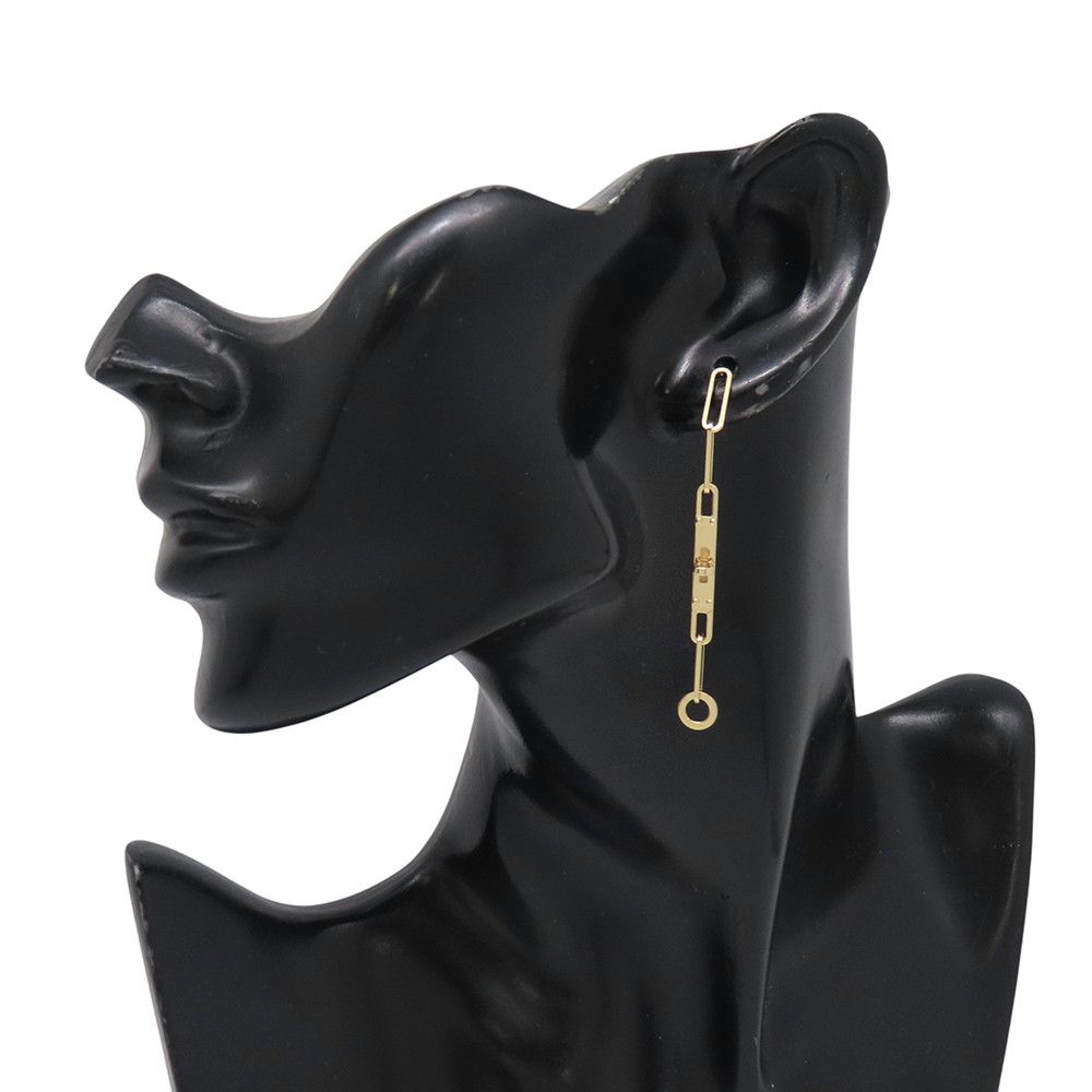 Hermes Earrings Kelly Chaine 18k Yellow Gold Asymmetric — view 4
