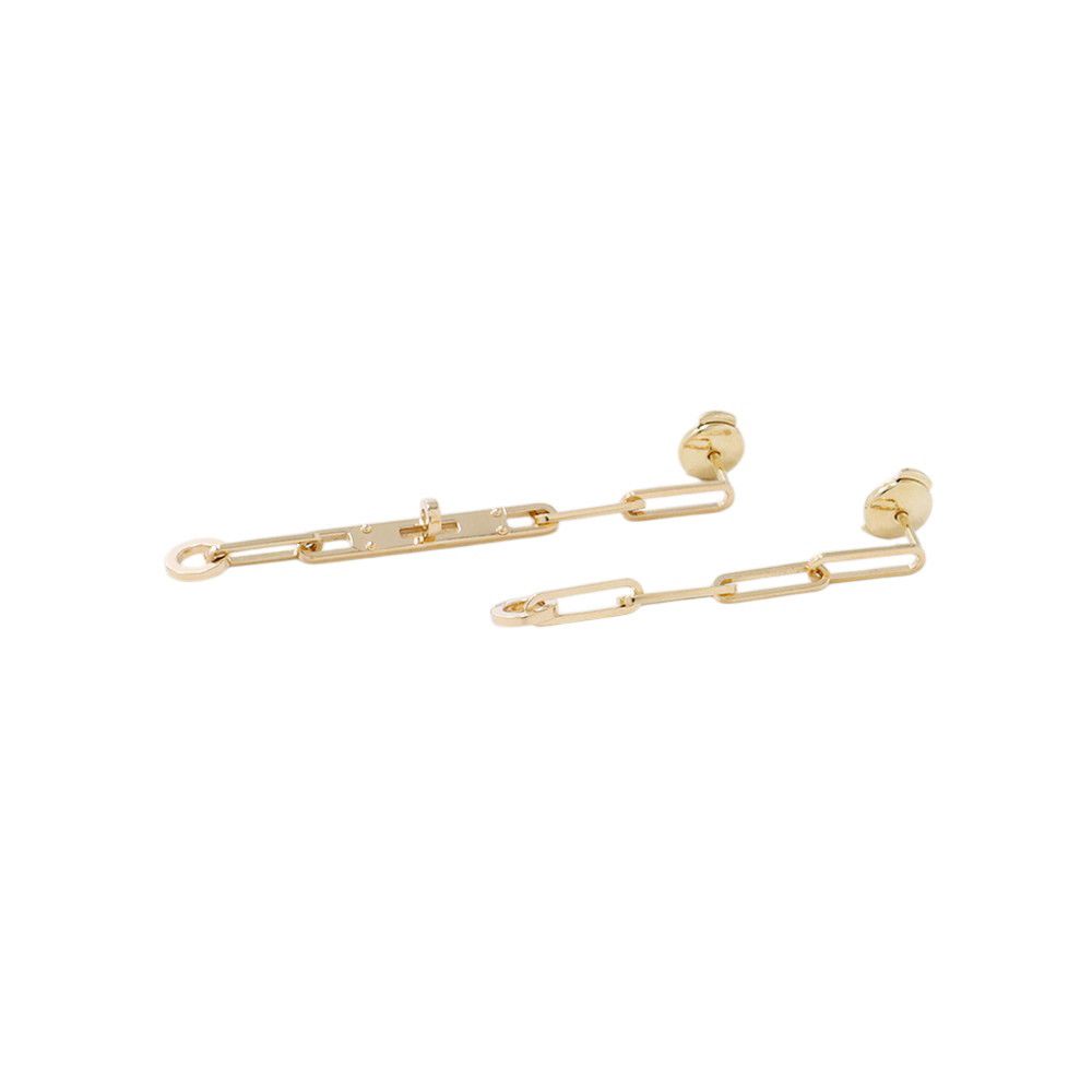 Hermes Earrings Kelly Chaine 18k Yellow Gold Asymmetric — view 2