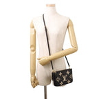 Louis Vuitton Shoulder Bag Bicolor Monogram Empreinte Pochette Double Zip Black — view 4