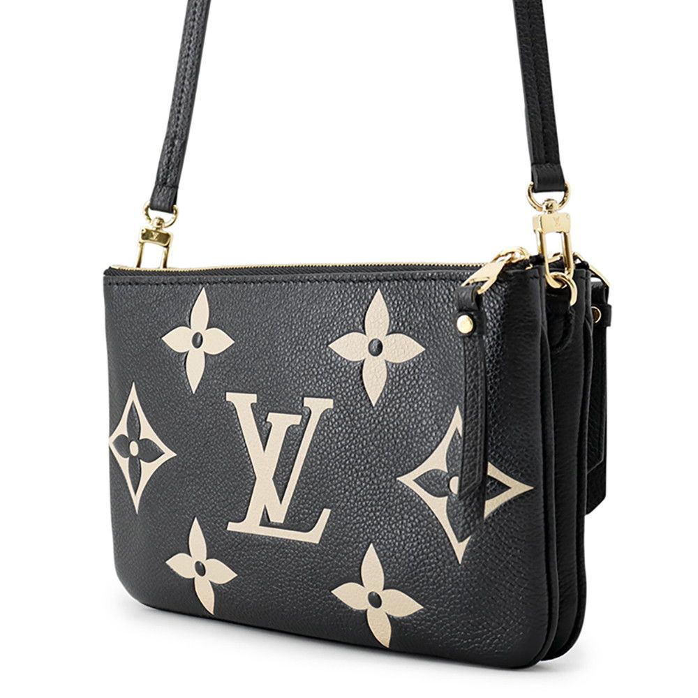 Louis Vuitton Shoulder Bag Bicolor Monogram Empreinte Pochette Double Zip Black — view 2