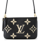 Louis Vuitton Shoulder Bag Bicolor Monogram Empreinte Pochette Double Zip Black