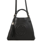 Gucci Handbag Soho Interlocking Leather Bag Black
