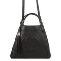 Gucci Handbag Soho Interlocking Leather Bag Black