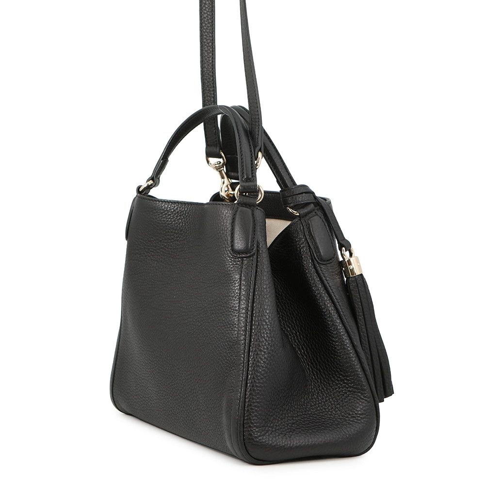Gucci Handbag Soho Interlocking Leather Bag Black — view 2