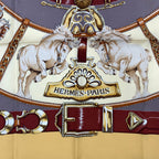 Hermes Carre 90 Chevaux de Trait Yellow Scarf Silk 100% with Special Paper — view 8