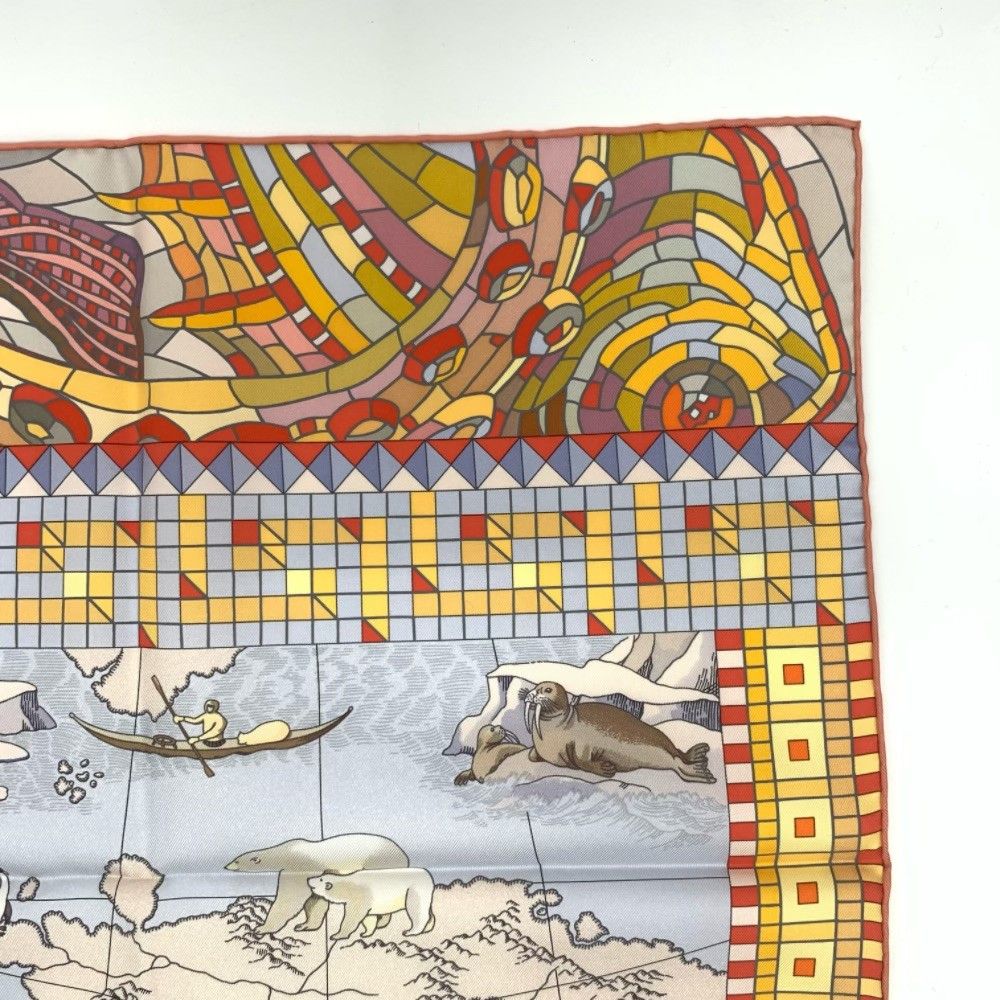 Hermes Carre 90 le Voyage de Pytheas Scarf Multicolor Silk — view 6