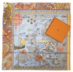 Hermes Carre 90 le Voyage de Pytheas Scarf Multicolor Silk