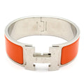 Hermes Bangle Clic Clac Silver Orange Bracelet