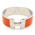 Hermes Bangle Clic Clac Silver Orange Bracelet
