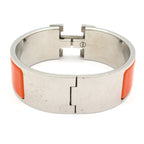 Hermes Bangle Clic Clac Silver Orange Bracelet — view 3