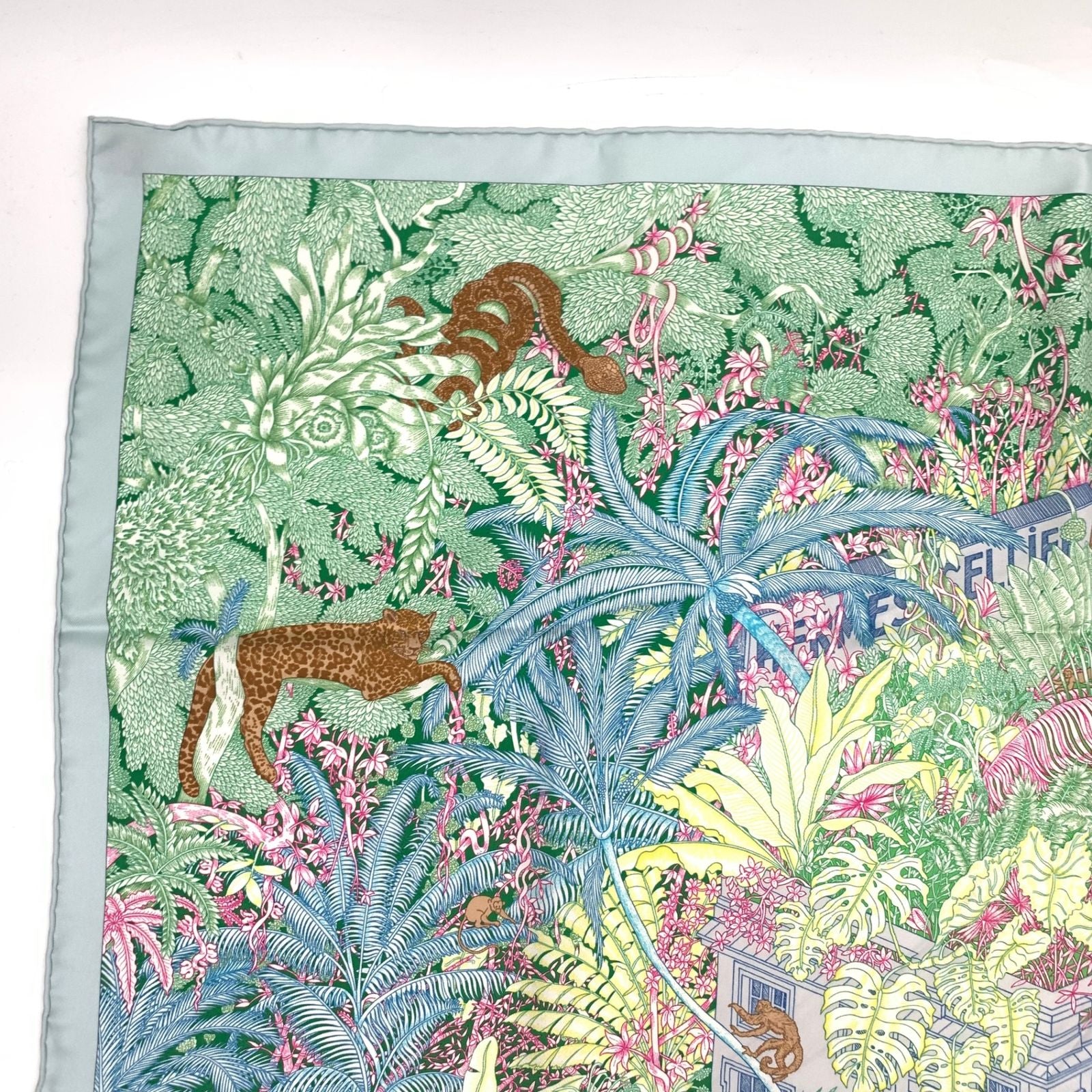 Hermes Carre 90 Faubourg Tropical Collection Multicolor Scarf — view 3