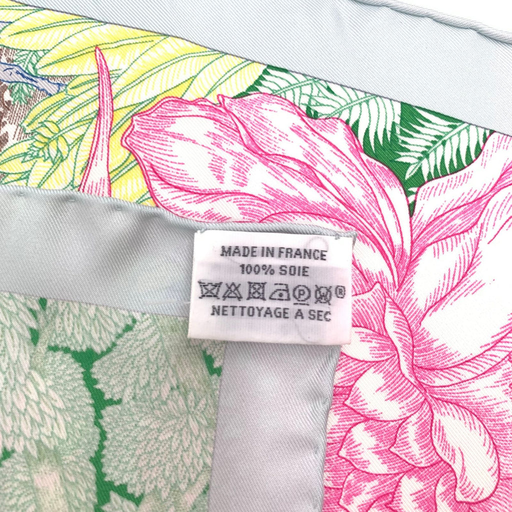 Hermes Carre 90 Faubourg Tropical Collection Multicolor Scarf — view 8