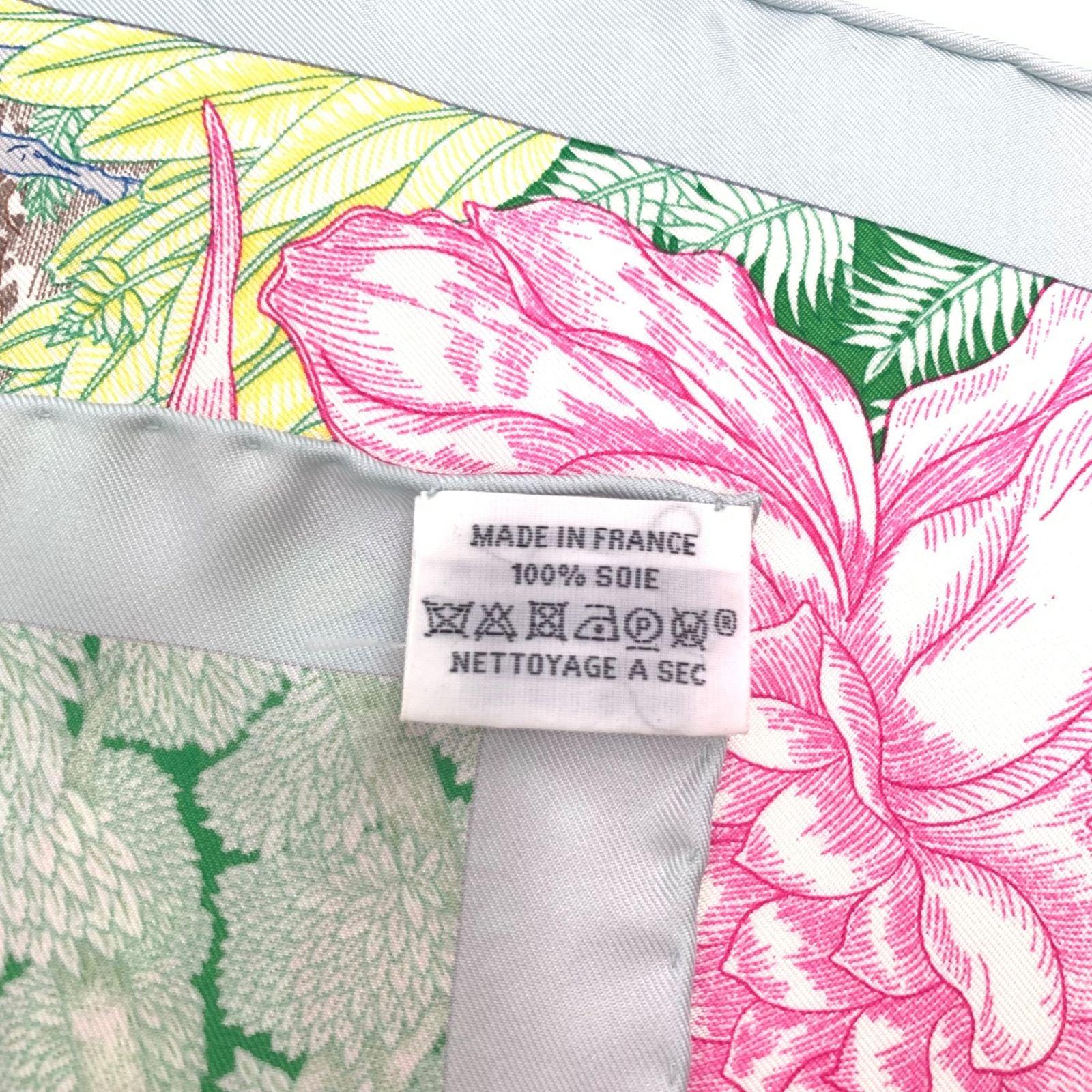 Hermes Carre 90 Faubourg Tropical Collection Multicolor Scarf — view 8