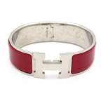 Hermes Bangle Clic Clac Silver Bordeaux Bracelet