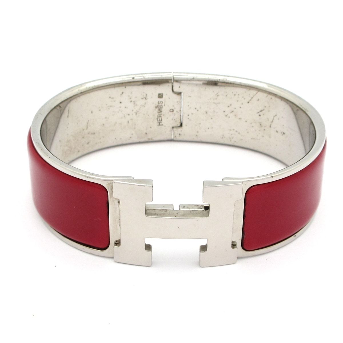 Hermes Bangle Clic Clac Silver Bordeaux Bracelet