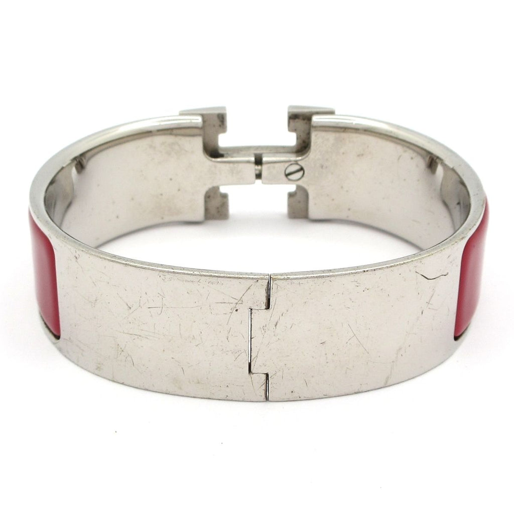 Hermes Bangle Clic Clac Silver Bordeaux Bracelet — view 3