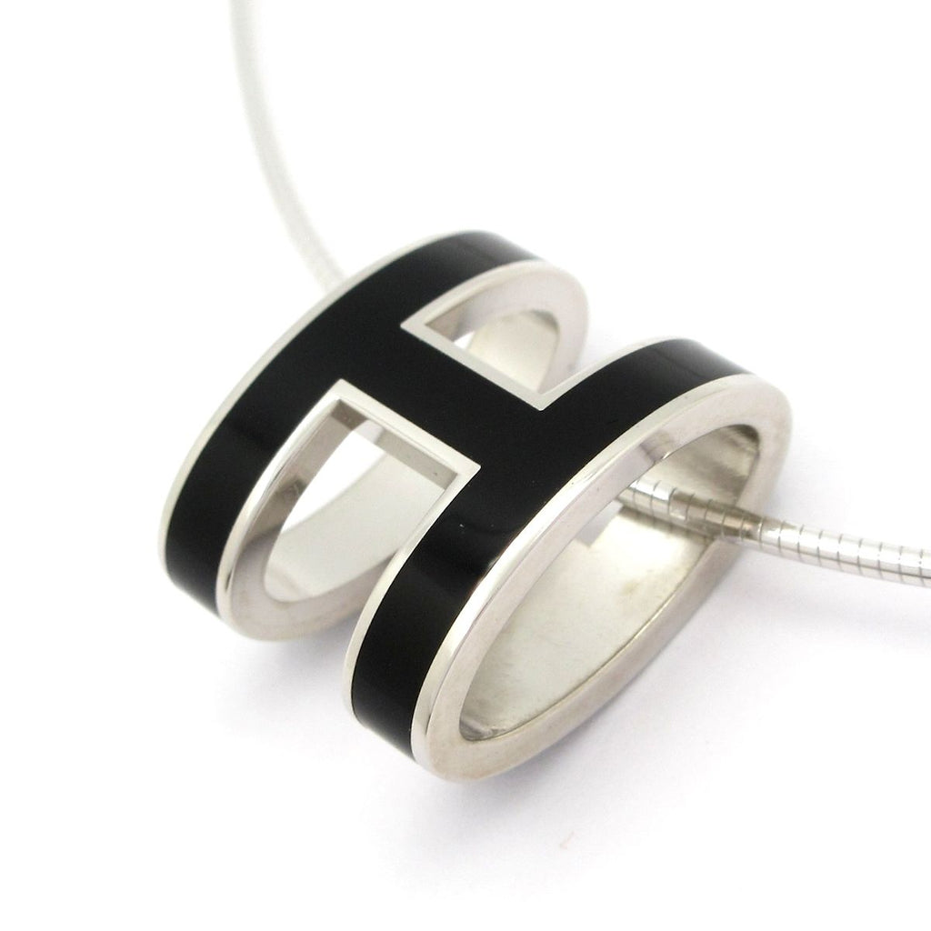 Hermes Necklace Pop Silver Black Chain — view 3