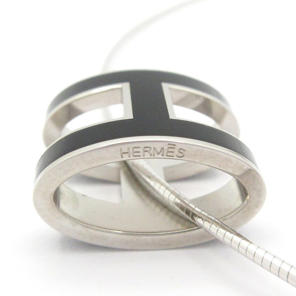 Hermes Necklace Pop Silver Black Chain — view 5