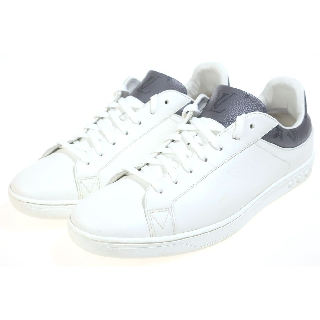 Louis Vuitton Monogram Eclipse Luxembourg Sneakers White Gray 7 — view 2