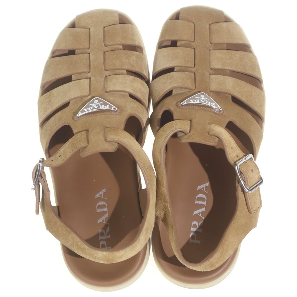 Prada Fisherman Sandals Suede Brown — view 4