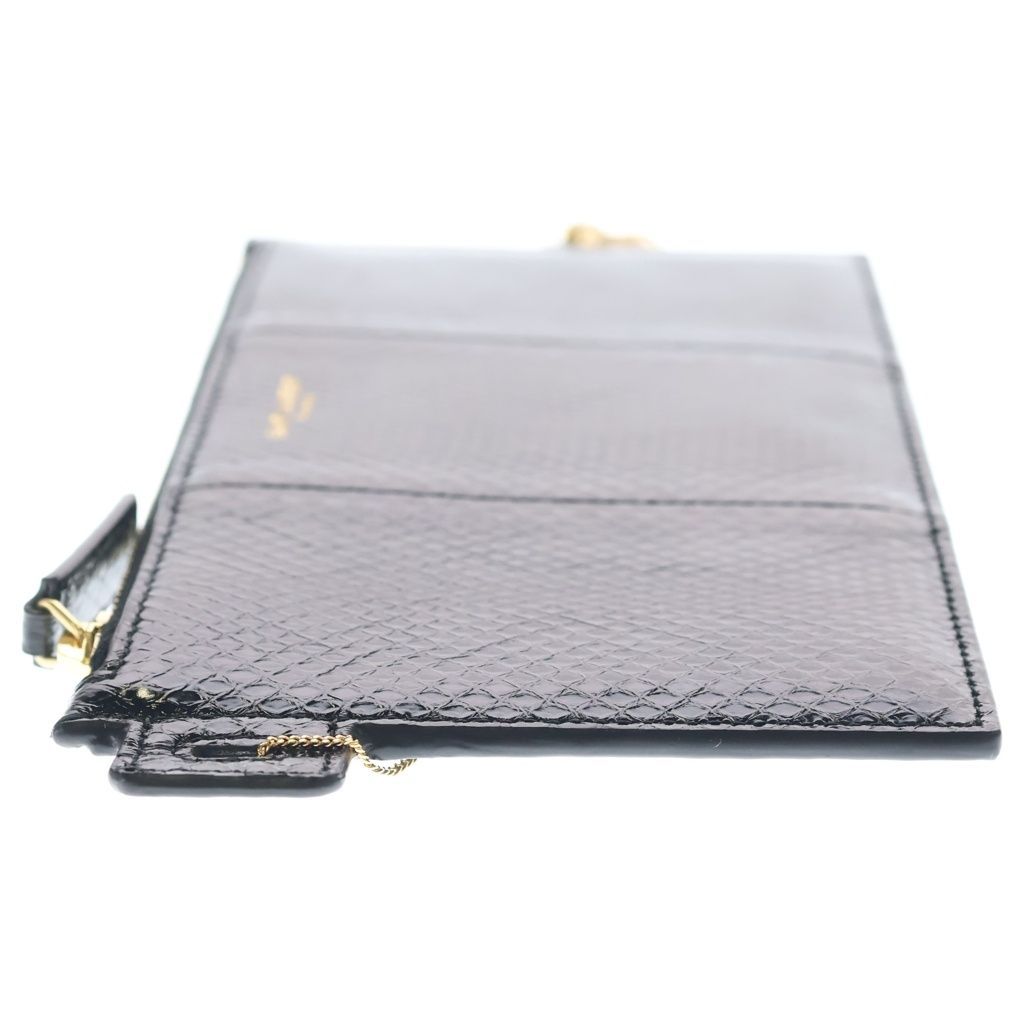 Saint Laurent Paris YSL Pouch Chain Pochette Black Leather — view 3