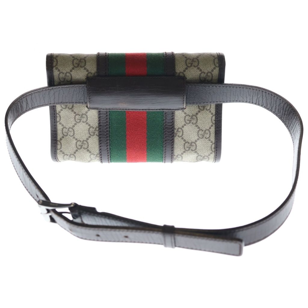 Gucci GG Supreme Sherry Line Shoulder Bag Brown Beige Leather — view 2