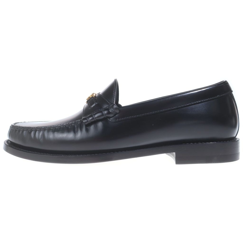 Celine Luco Triomphe Leather Loafers Black Gold