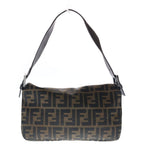 Fendi Zucca Mamma Bucket Shoulder Bag Brown Leather Canvas Black — view 2