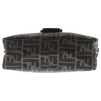 Fendi Zucca Mamma Bucket Shoulder Bag Brown Leather Canvas Black — view 4