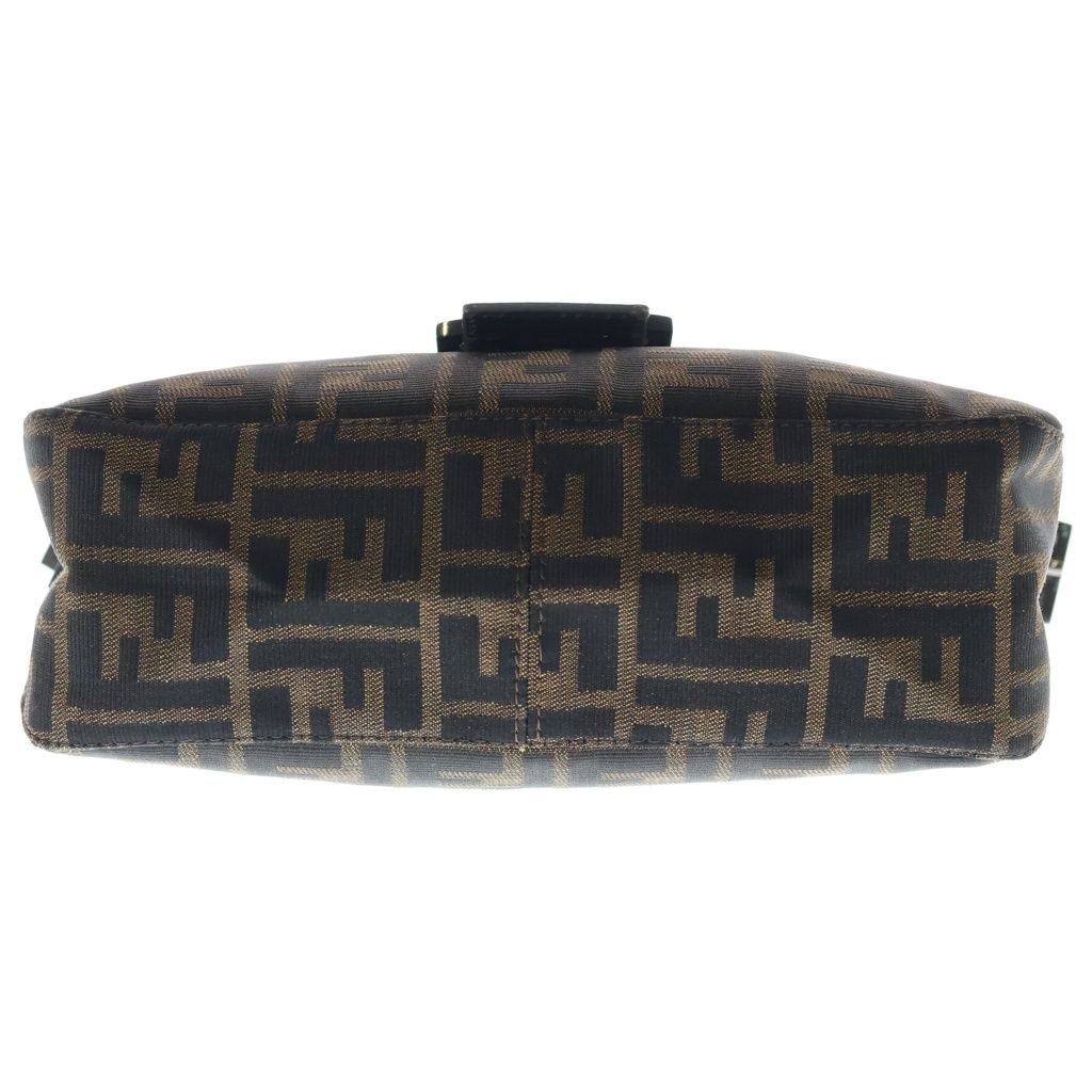 Fendi Zucca Mamma Bucket Shoulder Bag Brown Leather Canvas Black — view 4