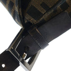 Fendi Zucca Mamma Bucket Shoulder Bag Brown Leather Canvas Black — view 7