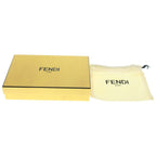 Fendi Compact Wallet Trifold Coin Case Brown Black Leather Gold — view 7