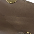 Fendi Compact Wallet Trifold Coin Case Brown Black Leather Gold — view 5