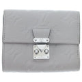 Louis Vuitton Portefeuille Metis Compact Wallet Trifold Gray Leather Silver