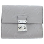 Louis Vuitton Portefeuille Metis Compact Wallet Trifold Gray Leather Silver