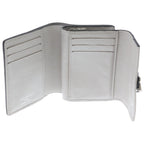 Louis Vuitton Portefeuille Metis Compact Wallet Trifold Gray Leather Silver — view 5