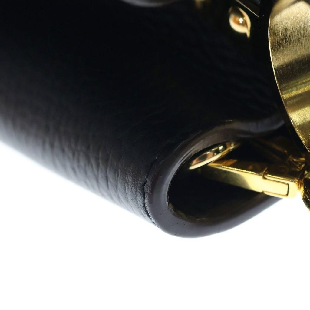 Louis Vuitton Capucines BB 2-Way Shoulder Bag Black Noir Leather Gold — view 6