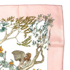 Hermes Carre 90 AU Coeur Des Bois in the Forest Pink Silk Scarf — view 5