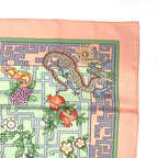 Hermes Scarf Carre 90 Turandot Orange Blue Pink — view 4