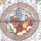 Hermes Scarf Carre 90 Turandot Orange Blue Pink — view 7