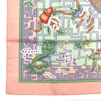 Hermes Scarf Carre 90 Turandot Orange Blue Pink — view 6