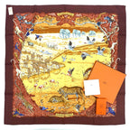 Hermes Carre 90 Large Scarf Silk la Trve de Leau Water Truce Robert Dale Full