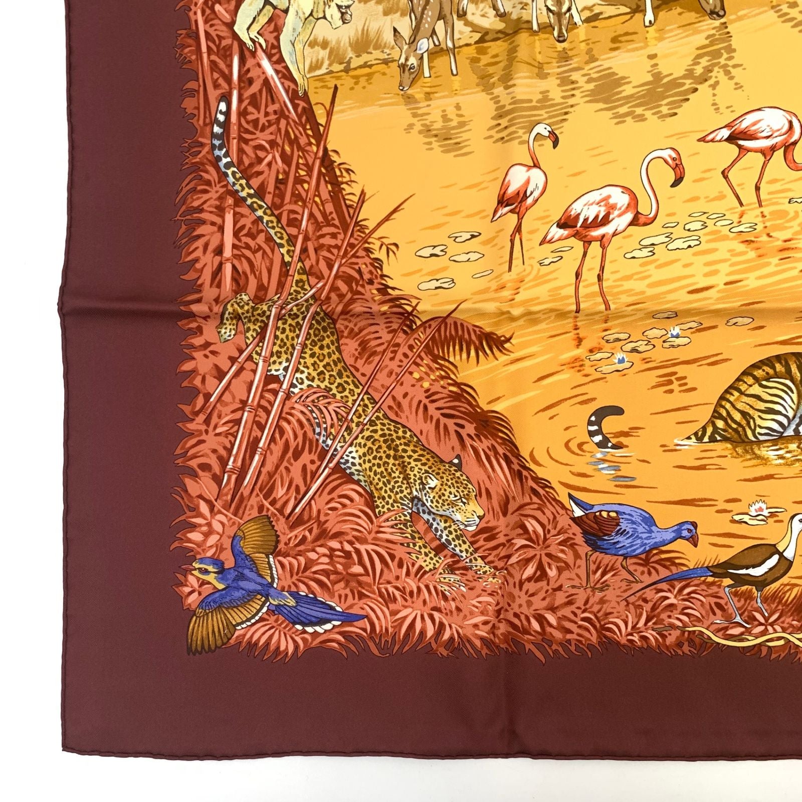 Hermes Carre 90 Large Scarf Silk la Trve de Leau Water Truce Robert Dale Full — view 8