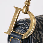 Dior Saddle Bag Trotter Navy All Over Print Cotton Canvas — view 5